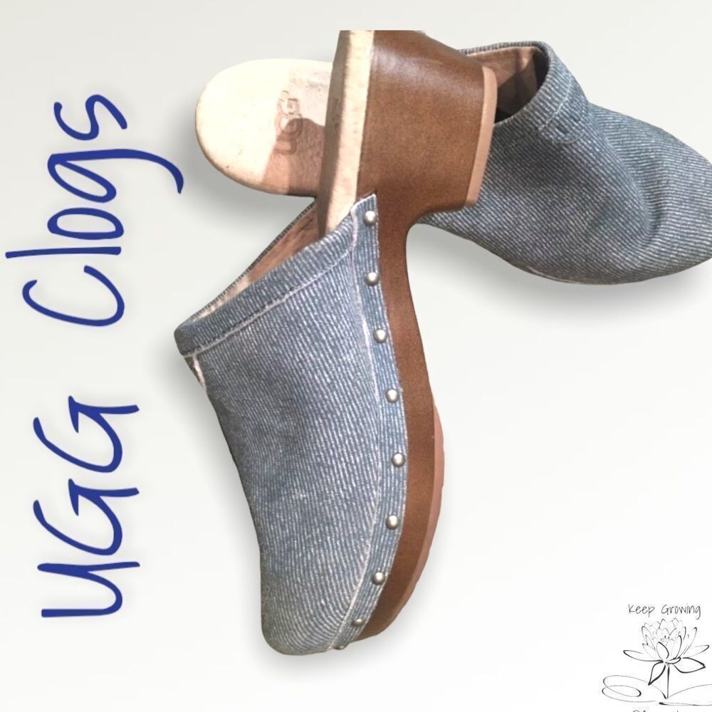 UGG Australia Shoes Blue Jean Style Clogs Size 4 - Picture 4 of 13